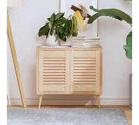 QUAHEAS Lot de 2 portes d'armoire design à lamelles en pin massif - 39,5 x 29,5 cm - Pour cuisine, salle de bain, salon, armoire avec circulation de l'air et aspect rustique