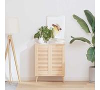 QUAHEAS Lot de 2 portes d'armoire design à lamelles en pin massif - 61,5 x 29,5 cm - Façade avant pour cuisine, salle de bain, salon, armoire - Rénovation