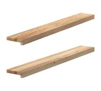 QUAHEAS Lot de 2 rebords de fenêtre en chêne massif - 110 x 15 x 2 cm - Non traité - Idéal pour le montage, l'installation et la réparation de cadres de fenêtre, cadres, joints, profilés, protection à
