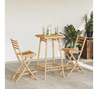 QUAHEAS Lot de 2 tabourets de bar d'extérieur avec repose-pieds, pliables, en bambou, chaises de jardin pour extérieur, terrasse, confortables et durables