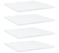 QUAHEAS Lot de 4 étagères à livres blanches - 40 x 40 x 1,5 cm - En bois - Étagère murale pour salon, bureau, cuisine - Extension de rangement - Système d'étagère robuste - Organiseur modulaire