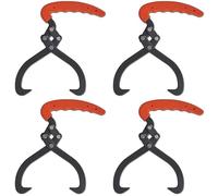 QUAHEAS Lot de 4 pinces à bois avec poignée en PVC en acier au carbone de 30 cm de long, capacité de charge de 50 kg pour la forêt, l'empilage du bois de chauffage et le travail forestier