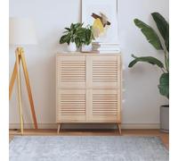 QUAHEAS Lot de 4 portes d'armoire à lamelles en pin massif - 39,5 x 39,4 cm - Pour construction de meubles, remplacement, rénovation, cuisine, salle de bain, armoire, salon, bricolage, installation