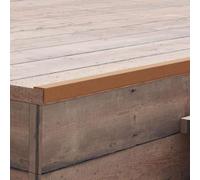QUAHEAS Lot de 5 profilés d'angle en WPC - 170 cm - Marron clair - Pour lames de terrasse comme plinthe - Résistantes à l'eau et durables