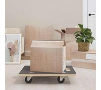 QUAHEAS Lot de 6 chariots de transport en contreplaqué gris 60 x 40 x 11 cm avec roues et panneaux de chargement pour atelier, industrie, entrepôt et transport de charges lourdes jusqu'à 250 kg