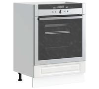 QUAHEAS Meuble encastrable Porto blanc en bois avec pieds réglables, 60 x 46 x 81,5 cm, autonome, compact, idéal pour micro-ondes et four, facile d'entretien, espace de rangement pour cuisine et salle