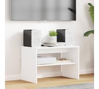 QUAHEAS Meuble TV blanc en bois 60 x 35 x 40 cm avec étagère, espace de rangement et étagère pour salon, chambre à coucher, coin de jeu, polyvalent comme meuble bas, commode, buffet, armoire
