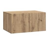 QUAHEAS Meuble TV mural en chêne Artisan, 59,5 x 41 x 30 cm, avec 2 portes, espace de rangement pour salon et chambre à coucher, rangement polyvalent et passe-câbles