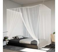 QUAHEAS Moustiquaire à suspendre 156 maille blanche en polyester 220 x 150 x 180 cm Filet anti-insectes à mailles fines pour lit et camping avec corde de 6 m pour sac de couchage, extérieur, jardin