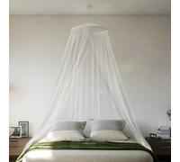 QUAHEAS Moustiquaire pour lit 220 maille, blanc, 56 x 56 x 220 cm, polyester à mailles fines avec entrée pour lit double, idéale pour dormir, camping, extérieur, voyage