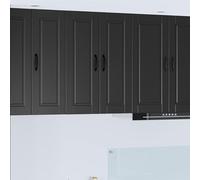 QUAHEAS Porto Armoire murale noire 60 x 31 x 80 cm en bois moderne avec 3 étagères et 2 portes, montage mural, espace de rangement compact pour garde-manger, armoire d'appoint, buffet