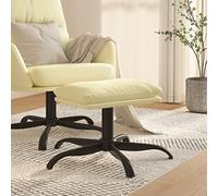 QUAHEAS Repose-pieds en cuir synthétique crème 60 x 60 x 36 cm rembourré avec pieds en métal, tabouret et tabouret rembourré pour salon, chambre à coucher, couloir, peu encombrant et polyvalent
