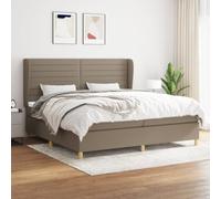 QUAHEAS Sommier à Lattes avec Matelas 200x200 cm Taupe en Tissu, Cadre de lit en Bois Massif, tête de lit réglable, Support Ferme pour Chambre Adulte, Confort Optimal et durabilité