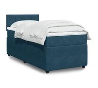 QUAHEAS Sommier à Lattes avec Matelas Bleu 80x200 cm Velours pour Chambre Adulte Enfant ado Studio Structure Plateforme Support Robuste