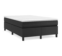 QUAHEAS Sommier à Lattes avec Matelas Noir 120x190 cm Similicuir Cadre de lit Plateforme Confortable pour Chambre Adulte Enfant avec surmatelas Mousse Ressorts ensachés