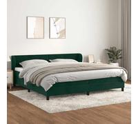 QUAHEAS Sommier à Lattes Cadre de lit Velours Vert foncé 200x200cm avec Matelas Ressorts ensachés Double 2 Places tête de lit réglable pour Chambre Adulte Enfant Confort Durable