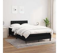 QUAHEAS Sommier à Lattes de lit avec Matelas 120x200 cm Noir en Tissu, Structure Plateforme avec tête réglable, Support Ferme, idéal Chambre Adulte Enfant ado, Confort Durable et Relaxation maximale