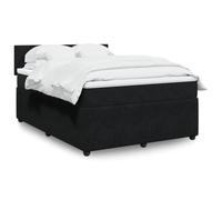QUAHEAS Sommier à Lattes de lit avec Matelas en Velours Noir 140x200 cm Support Chambre Adulte Enfant ado Garcon Fille avec tête de lit Structure Plateforme Mezzanine Rangement tiroir