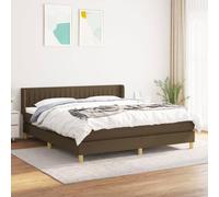 QUAHEAS Sommier à Lattes de lit avec Matelas Marron foncé 160x200 cm Structure Bois Massif Support Chambre Adulte Enfant ado avec tête réglable et Coffre intégré