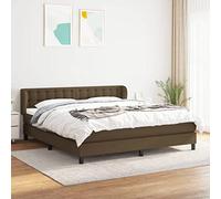 QUAHEAS Sommier à Lattes de lit avec Matelas Marron foncé 160x200 cm Structure en Bois Massif Support Chambre Adulte ou Enfant avec tête réglable et Coffre de Rangement