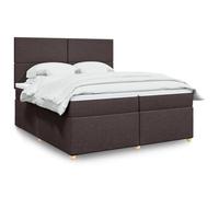 QUAHEAS Sommier à Lattes de lit avec Matelas Marron foncé 200x200 cm, Cadre de lit Structure Plateforme avec tête réglable, Support Chambre Adulte Enfant ado Studio, avec surmatelas et Bande LED