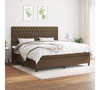 QUAHEAS Sommier à Lattes de lit avec Matelas Marron foncé 200x200 cm Cadre Plateforme Bois Massif tête réglable Support Ferme pour Chambre Adulte Enfant ado Confort Durable