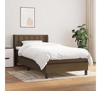 QUAHEAS Sommier à Lattes de lit avec Matelas Marron foncé 90x200 cm Structure en Bois Massif Support Chambre Adulte Enfant ado avec tête réglable et Coffre de Rangement