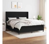 QUAHEAS Sommier à Lattes de lit avec Matelas Noir 160x200 cm Tissu Respirant Support Chambre Adulte Enfant ado Garcon Fille avec tête réglable et Coffre de Rangement