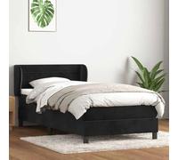 QUAHEAS Sommier à Lattes de lit avec Matelas Noir 80x220 cm en Velours pour Chambre Adulte ou Enfant avec tête réglable, Support Structure Plateforme Mezzanine ou Studio