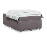QUAHEAS Sommier à Lattes de lit Gris avec Matelas 120x200 cm en Similicuir, Cadre de lit Robuste avec Pieds Stables, surmatelas Confortable, Structure Plateforme idéale Chambre Adulte Enfant