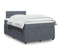 QUAHEAS Sommier à Lattes Gris foncé 120x190cm en Velours avec Matelas à Ressorts ensachés et surmatelas Amovible pour Chambre Adulte ou Enfant