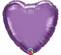 Qualatex 89643 Ballon en Aluminium en Forme de cœur Chromé 45,7 cm Violet