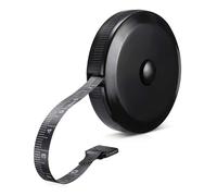 (Qualité professionnelle) Mètre ruban souple compact 60 pouces / 150 cm - À enroulement automatique, acier allié (Noir)