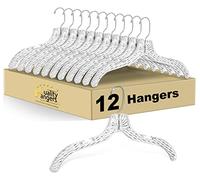 Quality Hangers Cintres en Plastique Transparent en Cristal Transparent de qualité 1 17" Cintres de Costume en Cristal - Paquet de 12