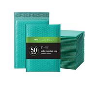 Quality Park Lot de 50 enveloppes à bulles, 15,2 x 22,9 cm, bleu sarcelle, enveloppes d'expédition, résistantes à l'eau et auto-adhésives (QUA85857)