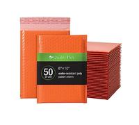 Quality Park Lot de 50 enveloppes d'expédition à bulles, 15,2 x 22,9 cm, enveloppes rembourrées résistantes à l'eau, orange avec fermeture à bande autocollante, QUA85863