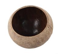 Qualoramall Bol rond fait à la main en coquille de noix de coco marron naturel pour bougies d'aromathérapie, assiette de fruits secs, décoration d'intérieur et centre de table (coquille primitive)