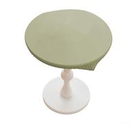 Qualoramall Demi-housse de table ronde élastique en cuir extensible imperméable pour jardin, intérieur et extérieur, 70 cm, noir (80 cm, vert)