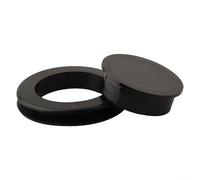 Qualoramall Ensemble anneau de trou de parapluie et capuchons en silicone pour table de patio de 5,1 cm, insert en plastique noir pour parasol de jardin en verre ou acrylique, réduit la friction sur