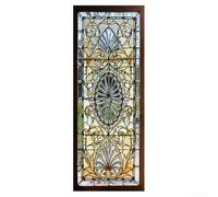 Qualoramall Lot de 2 autocollants 3D en vinyle PVC pour porte vitrail 77 x 200 cm