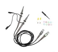 Qualoramall Lot de 2 sondes d'oscilloscope P6100 100 MHz Bande passante 1,2 m Longueur du câble BNC Connecteur Kit avec accessoires pour test et technologie d'analyseur de portée