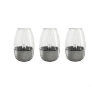 Qualoramall Lot de 3 bougies chauffe-plat solaires étanches en acier inoxydable avec capteur du crépuscule à l'aube pour extérieur Lanterne de jardin Décoration Multicolore