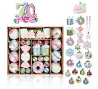 Qualoramall Lot de 4 870 boules de Noël à suspendre en forme de macaron - Incassables - Mini boules de Noël à suspendre pour la maison, les festivals (70 pièces)