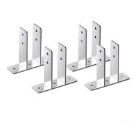 Qualoramall Lot de 4 supports de séparation d'urinoir en acier au carbone plaqué chrome argenté pour toilettes, salle de bain, séparateur d'intimité, support mural avec vis et extension
