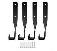 Qualoramall Lot de 4 supports muraux robustes en acier pour tronçonneuse - Pour garage, abri de jardin, outils, sac à dos, souffleur - Noir - Capacité de charge de 24 cm