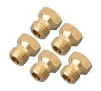 Qualoramall Lot de 5 buses d'injecteur en laiton pour plaque de cuisson au gaz naturel et kit de conversion avec filetage M6 x 0,75 - Tailles 0,73 mm 0,97 mm 1,15 mm 1,35 mm - Compatible avec la