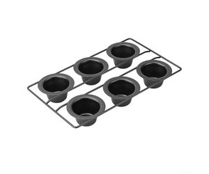 Qualoramall Plaque de cuisson antiadhésive en acier carbone pour gâteaux, muffins et desserts - Répartition homogène de la chaleur jusqu'à 230 °C - Noir - 40,5 x 23,5 x 6 cm