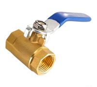 Qualoramall Vanne à bille en laiton avec double filetage interne, contrôle du débit à alésage complet pour plomberie eau, air, gaz, construction épaisse, raccord anti-fuite (3 tailles) (4 points)