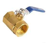 Qualoramall Vanne à bille en laiton avec double filetage interne, contrôle du débit à alésage complet pour plomberie eau, air, gaz, construction épaisse, raccord anti-fuite (3 tailles) (2,5 cm)