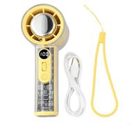 Qualoramall Ventilateur de refroidissement portable avec 100 vitesses et écran LED 3000 mAh rechargeable par USB avec compression de glace pour voyage, bureau, extérieur, fonctionnement silencieux
